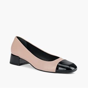 Black and Cream Women’s leather pumps